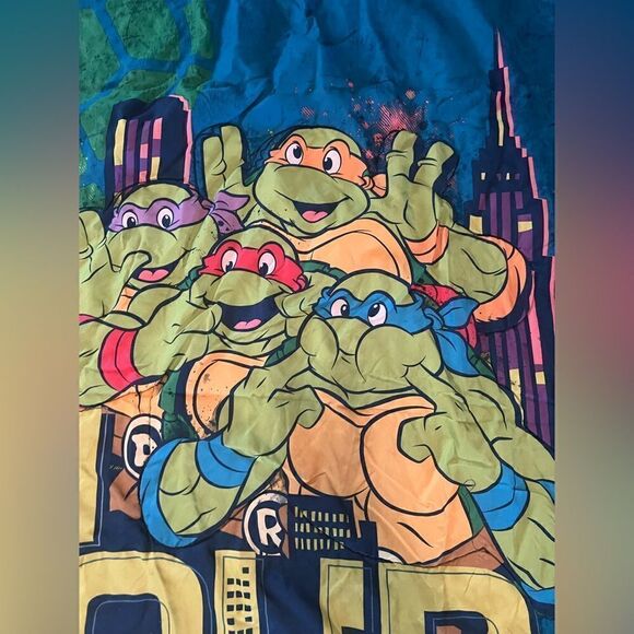 Teenage Mutant Ninja  Vintage Toddler Youth Bed Reversible Comforter 58"x42 - Picture 2 of 7